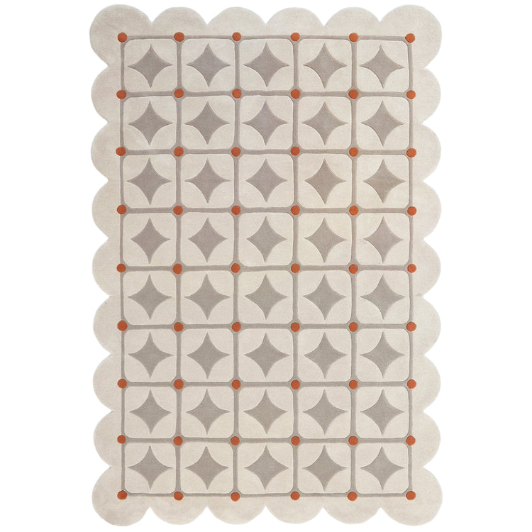 Round Dots Beige Rug – hand-tufted beige rectangular rug by Ohana