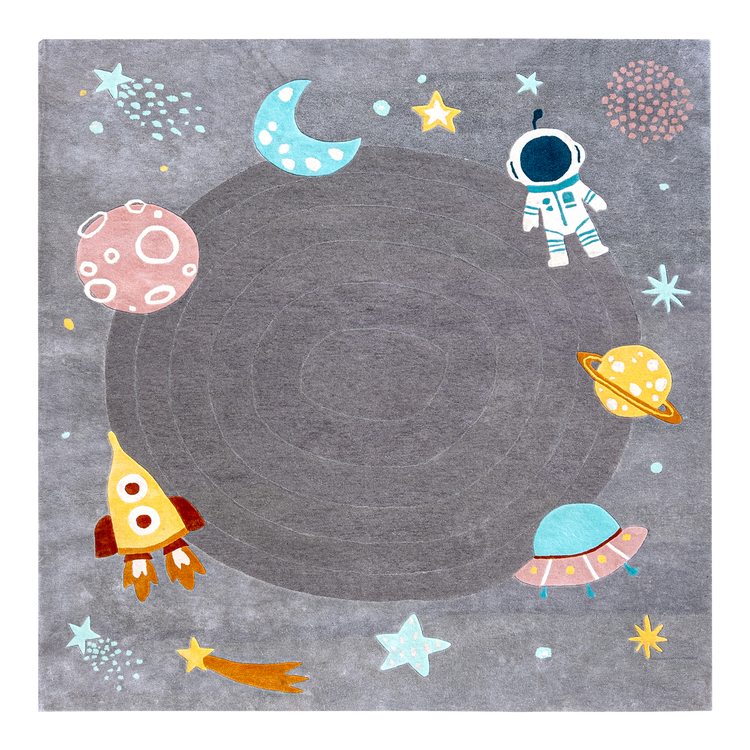 Grey Space Rug – hand-tufted grey rectangular rug by Ohana