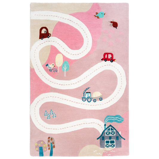 Pink Journey Rug – hand-tufted pink rectangular rug by Ohana