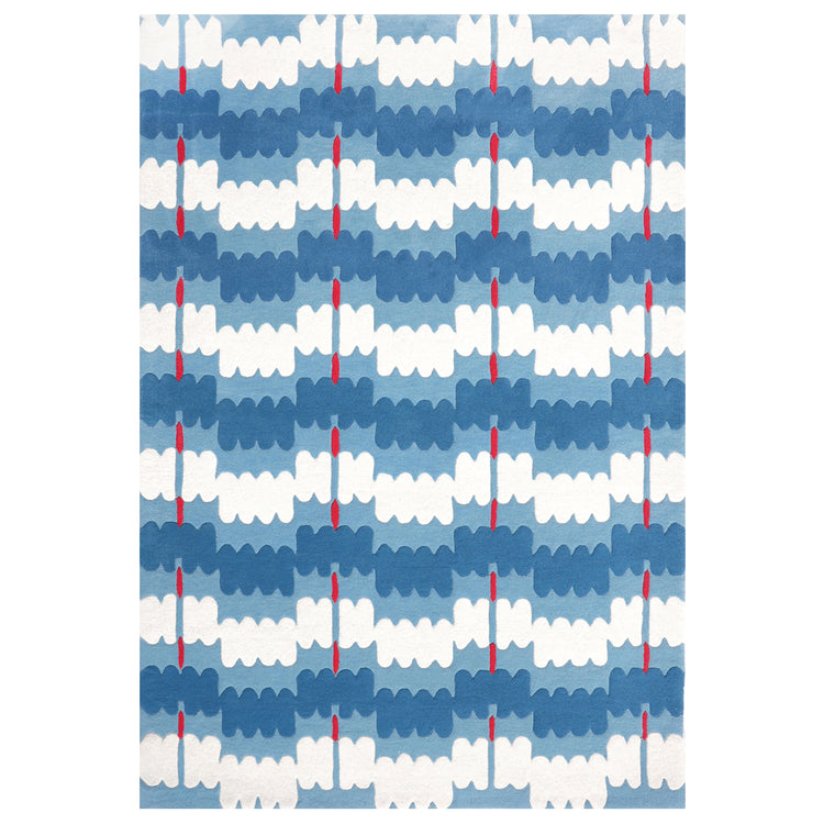 Loop Curves Blue Rug – hand-tufted blue rectangular rug by Ohana
