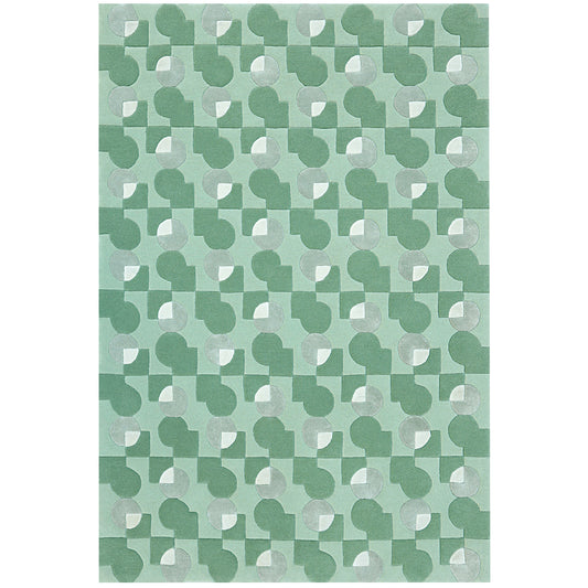 Ci & Sq Green Rug – hand-tufted green rectangular rug by Ohana