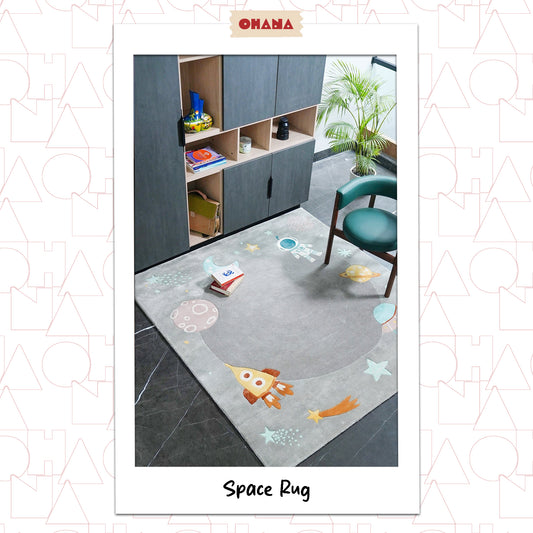 Grey Space Rug – hand-tufted grey rectangular rug by Ohana