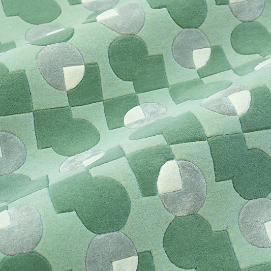 Ci & Sq Green Rug – hand-tufted green rectangular rug by Ohana