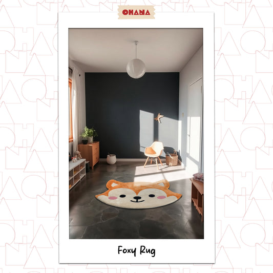 Foxy Rug – hand-tufted orange shaped rug by Ohana