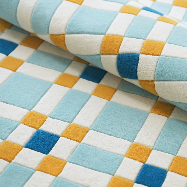 Square Play Young Rug – hand-tufted multicolour rectangular rug by Ohana
