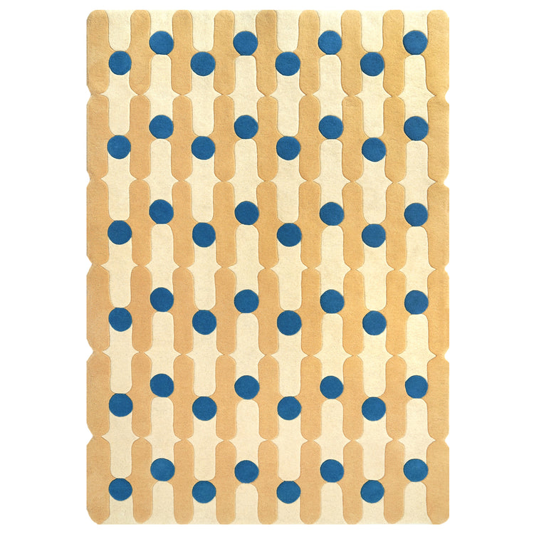 Wave Dots Yellow Rug – hand-tufted yellow rectangular rug by Ohana