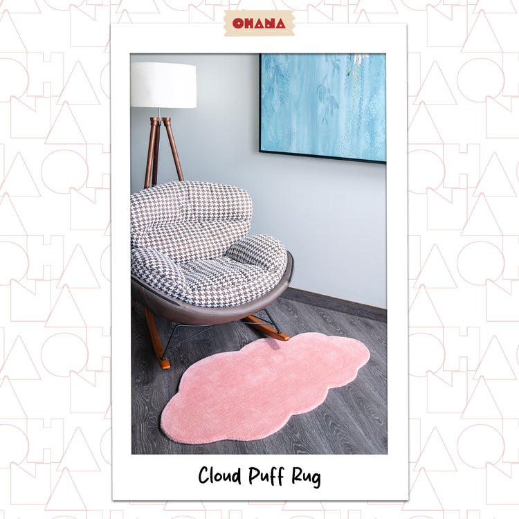 Pink Cloud Puff Rug – hand-tufted pink cloud-shaped rug by Ohana