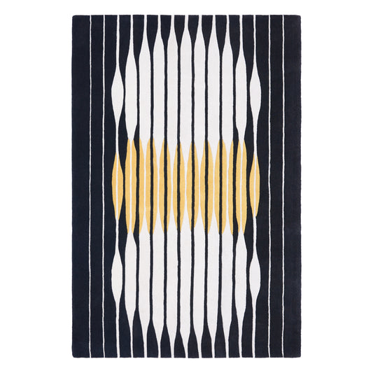 Vesica Black Rug – hand-tufted black rectangular rug by Ohana