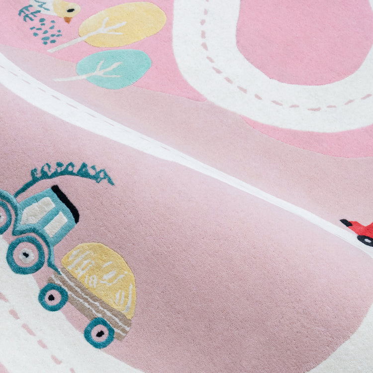 Pink Journey Rug – hand-tufted pink rectangular rug by Ohana