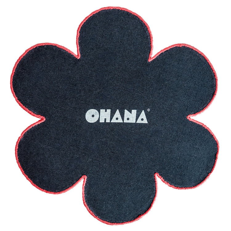 Red Blossom Rug – hand-tufted red flower-shaped rug by Ohana