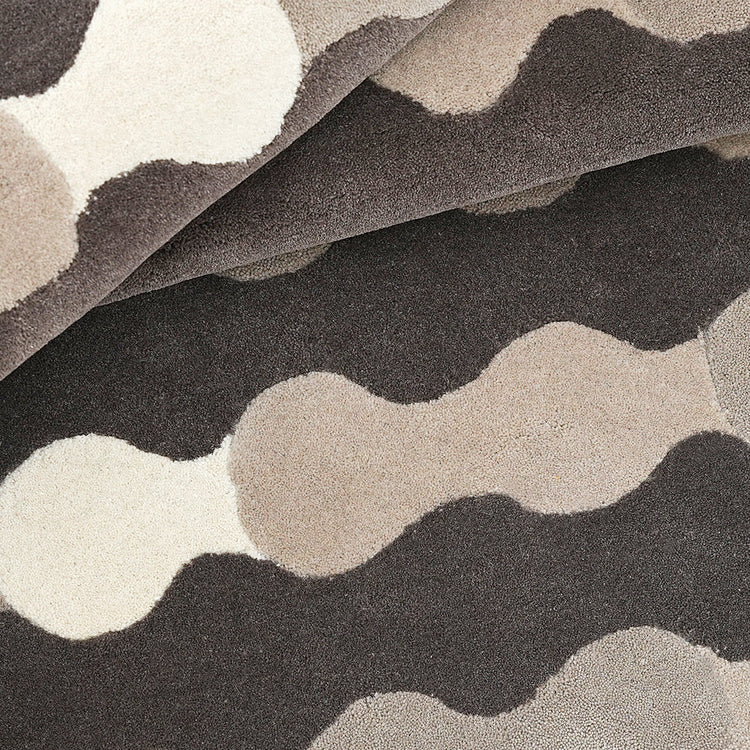 Merging Circles Brown Rug – hand-tufted brown rectangular rug by Ohana
