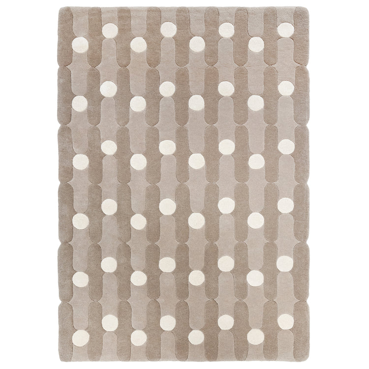 Wave Dots Brown Rug – hand-tufted brown rectangular rug by Ohana