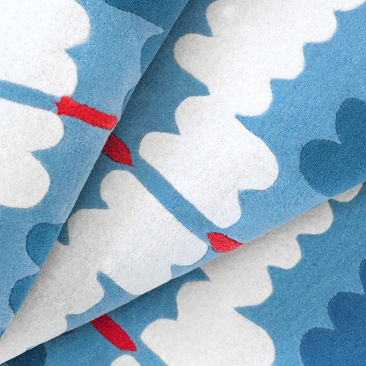 Loop Curves Blue Rug – hand-tufted blue rectangular rug by Ohana