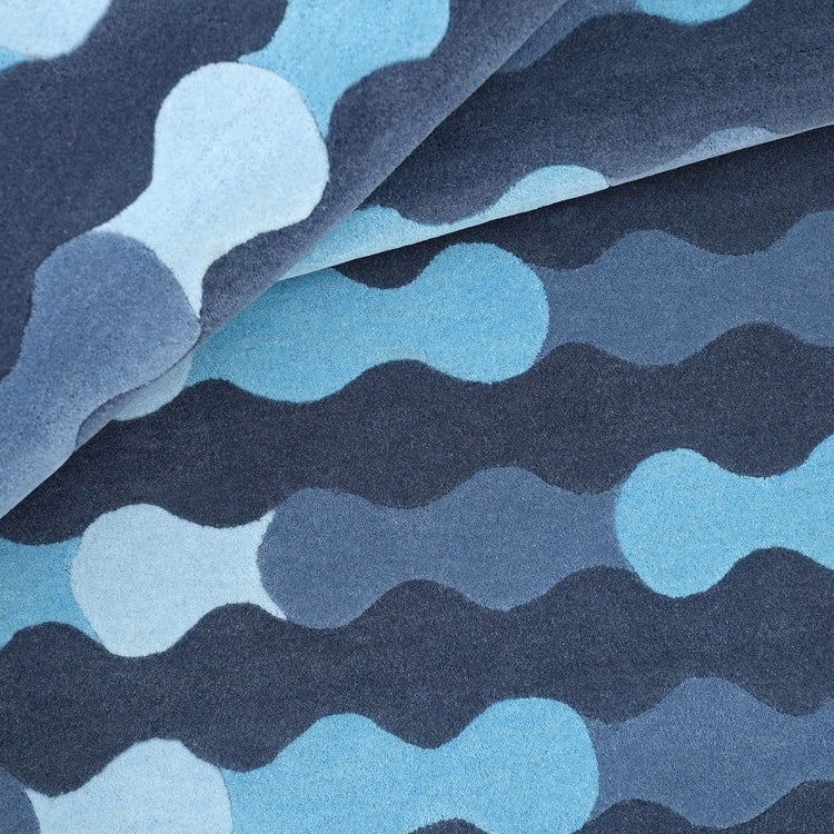 Merging Circles Blue Rug – hand-tufted blue rectangular rug by Ohana