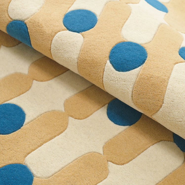Wave Dots Yellow Rug – hand-tufted yellow rectangular rug by Ohana