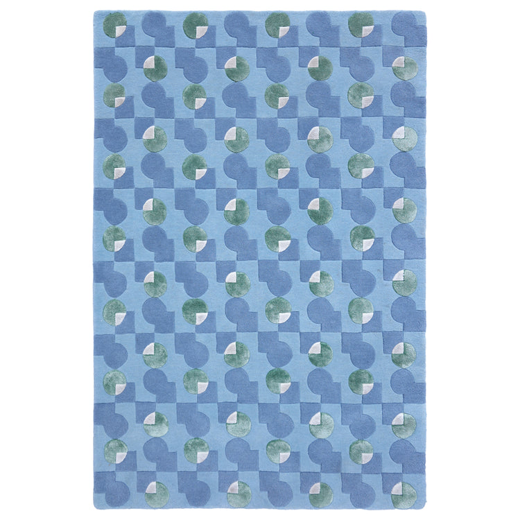 Ci & Sq Blue Rug – hand-tufted blue rectangular rug by Ohana