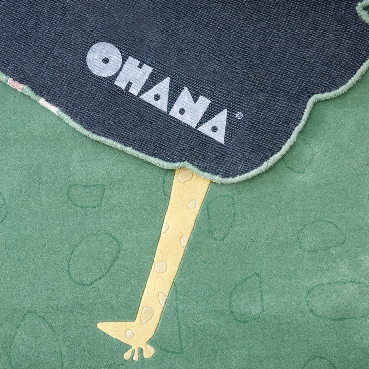 Giraffe Twins Green Rug – hand-tufted green rectangular rug by Ohana