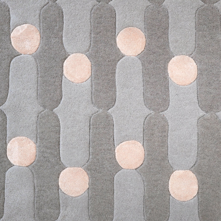 Wave Dots Grey Rug – hand-tufted grey rectangular rug by Ohana