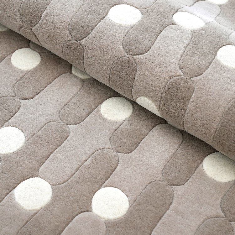 Wave Dots Brown Rug – hand-tufted brown rectangular rug by Ohana