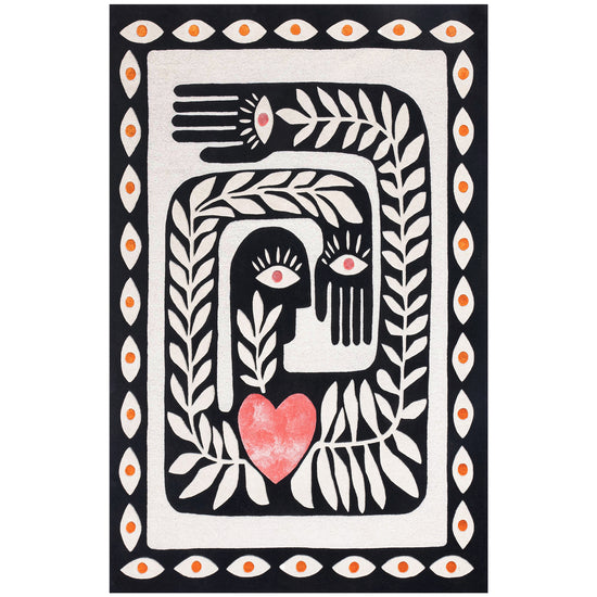 Black Gaia Rug – hand-tufted black rectangular rug by Ohana