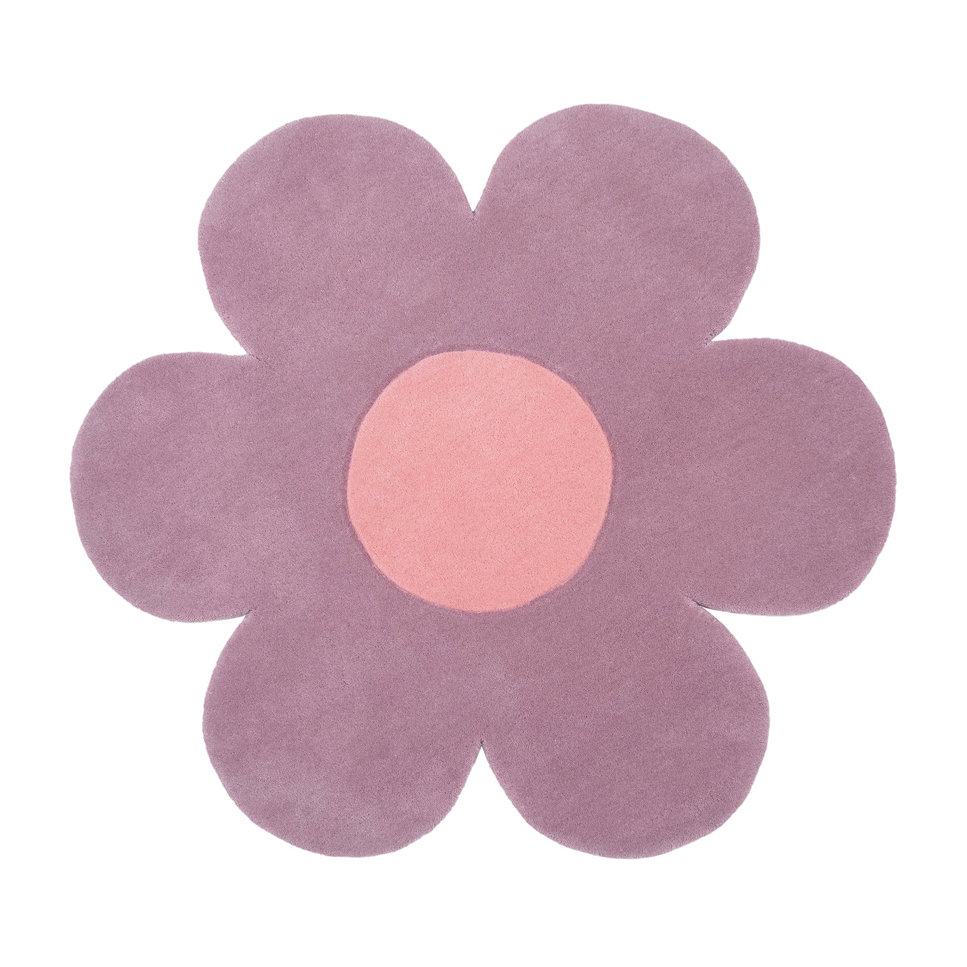 Pink Blossom Rug Wool – hand-tufted pink flower-shaped rug by Ohana