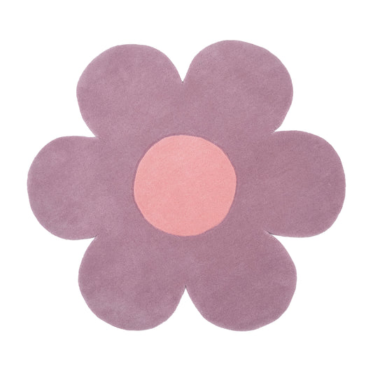 Pink Blossom Rug Wool – hand-tufted pink flower-shaped rug by Ohana