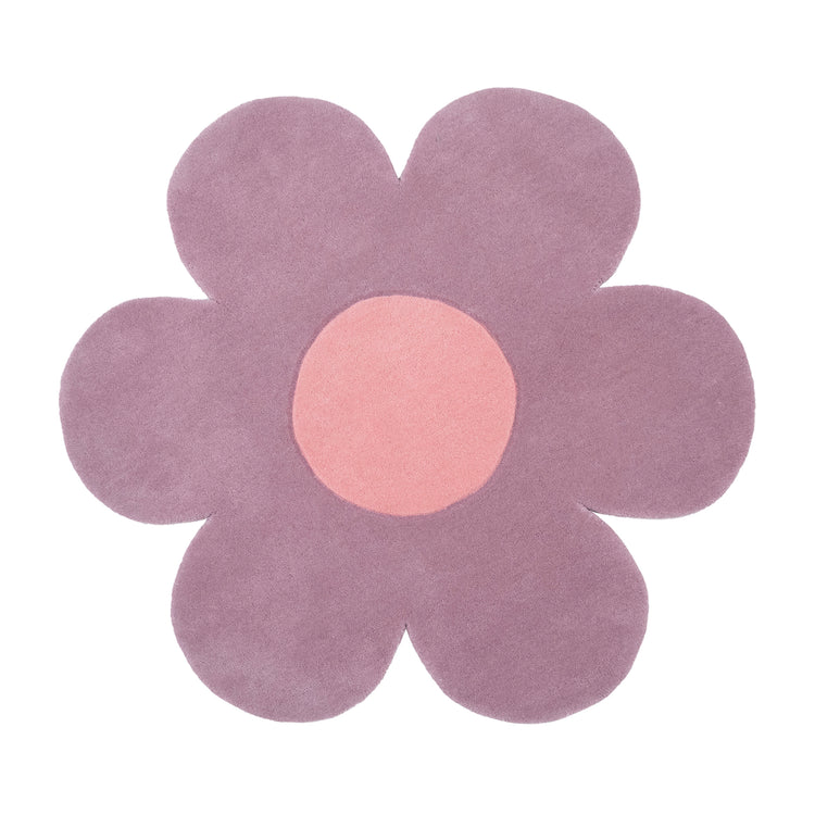 Pink Blossom Rug Wool – hand-tufted pink flower-shaped rug by Ohana