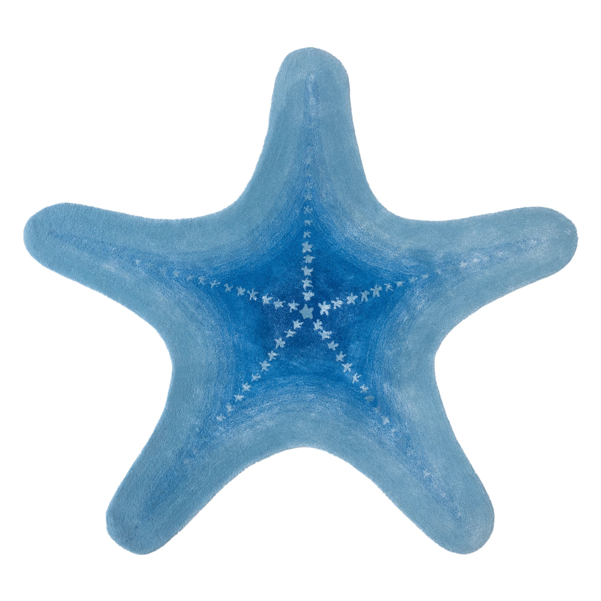 Ruby Starfish Rug – hand-tufted blue shaped rug by Ohana