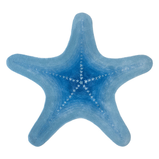Ruby Starfish Rug – hand-tufted blue shaped rug by Ohana