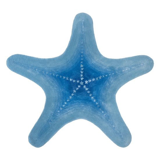 Ruby Starfish Rug – hand-tufted blue shaped rug by Ohana