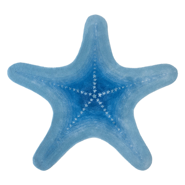 Ruby Starfish Rug – hand-tufted blue shaped rug by Ohana
