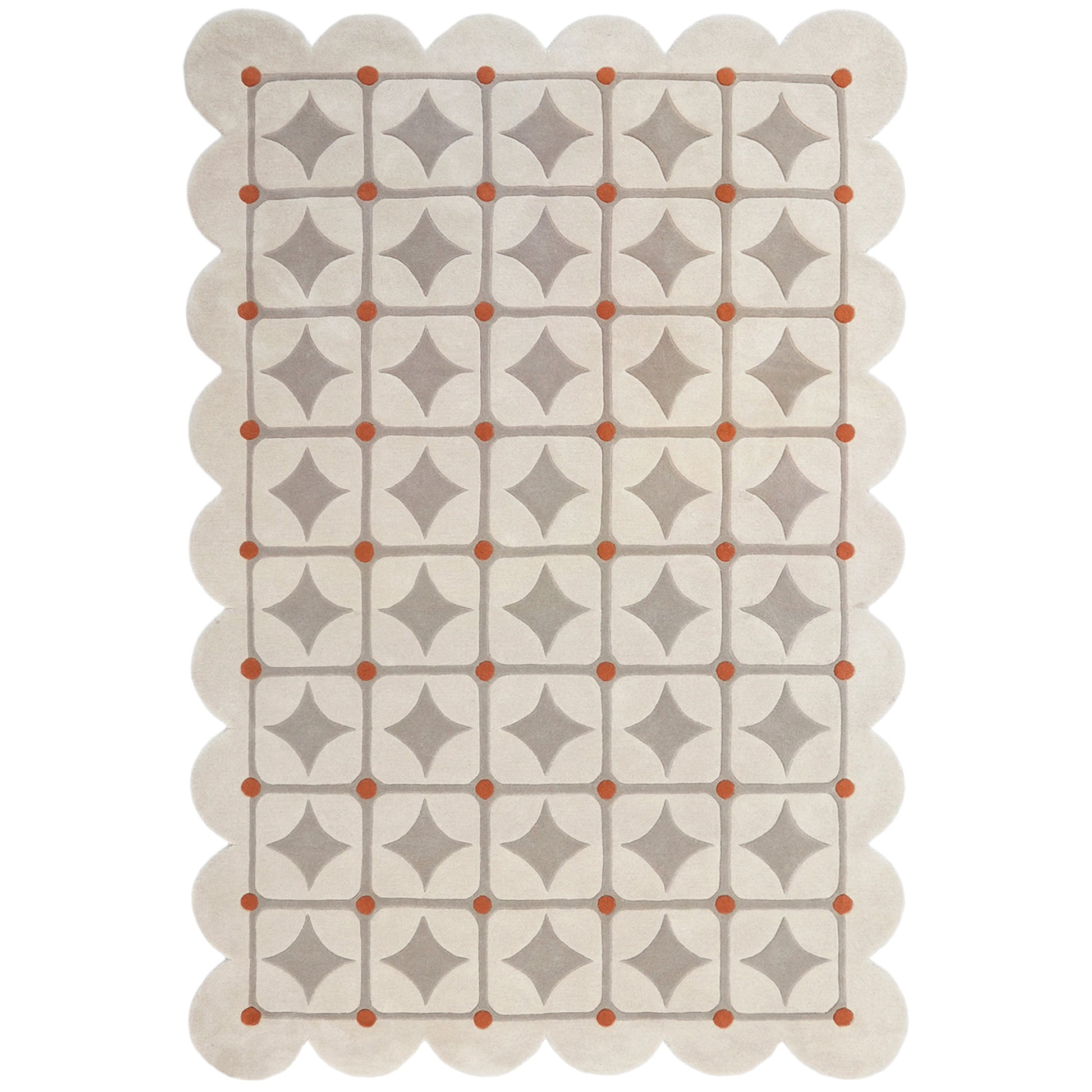 Round Dots Beige Rug – hand-tufted beige rectangular rug by Ohana