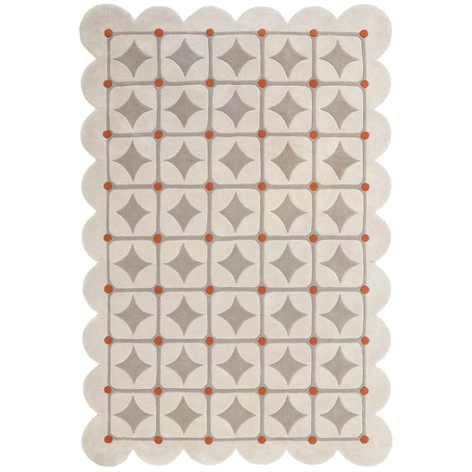 Round Dots Beige Rug – hand-tufted beige rectangular rug by Ohana