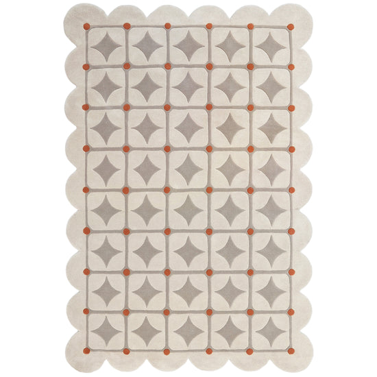 Round Dots Beige Rug – hand-tufted beige rectangular rug by Ohana