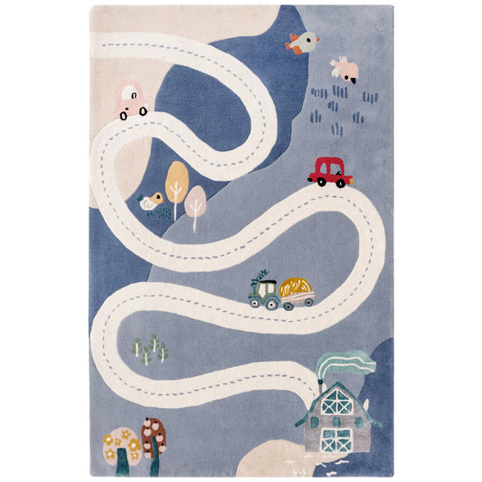 Blue Journey Rug – hand-tufted blue rectangular rug by Ohana
