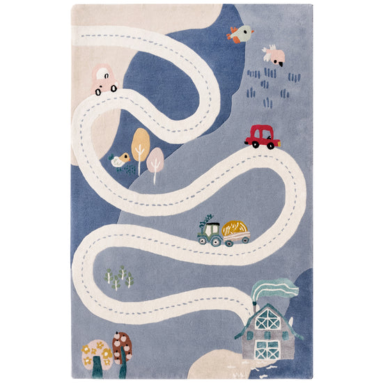 Blue Journey Rug – hand-tufted blue rectangular rug by Ohana