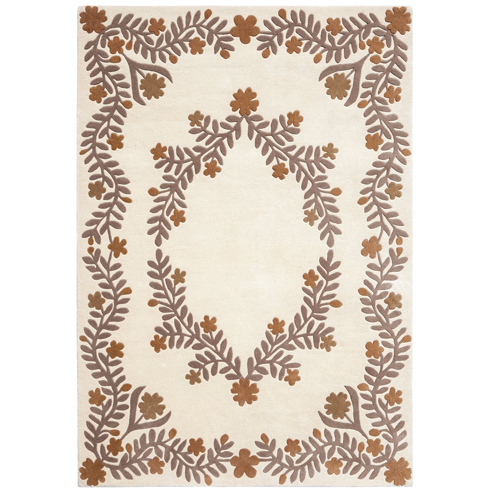 Chocolate Vine Rug – hand-tufted chocolate brown rectangular rug by Ohana