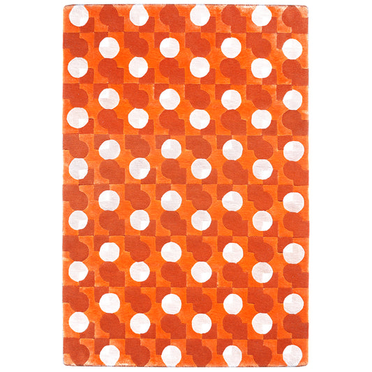 Ci & Sq Orange Rug – hand-tufted orange rectangular rug by Ohana