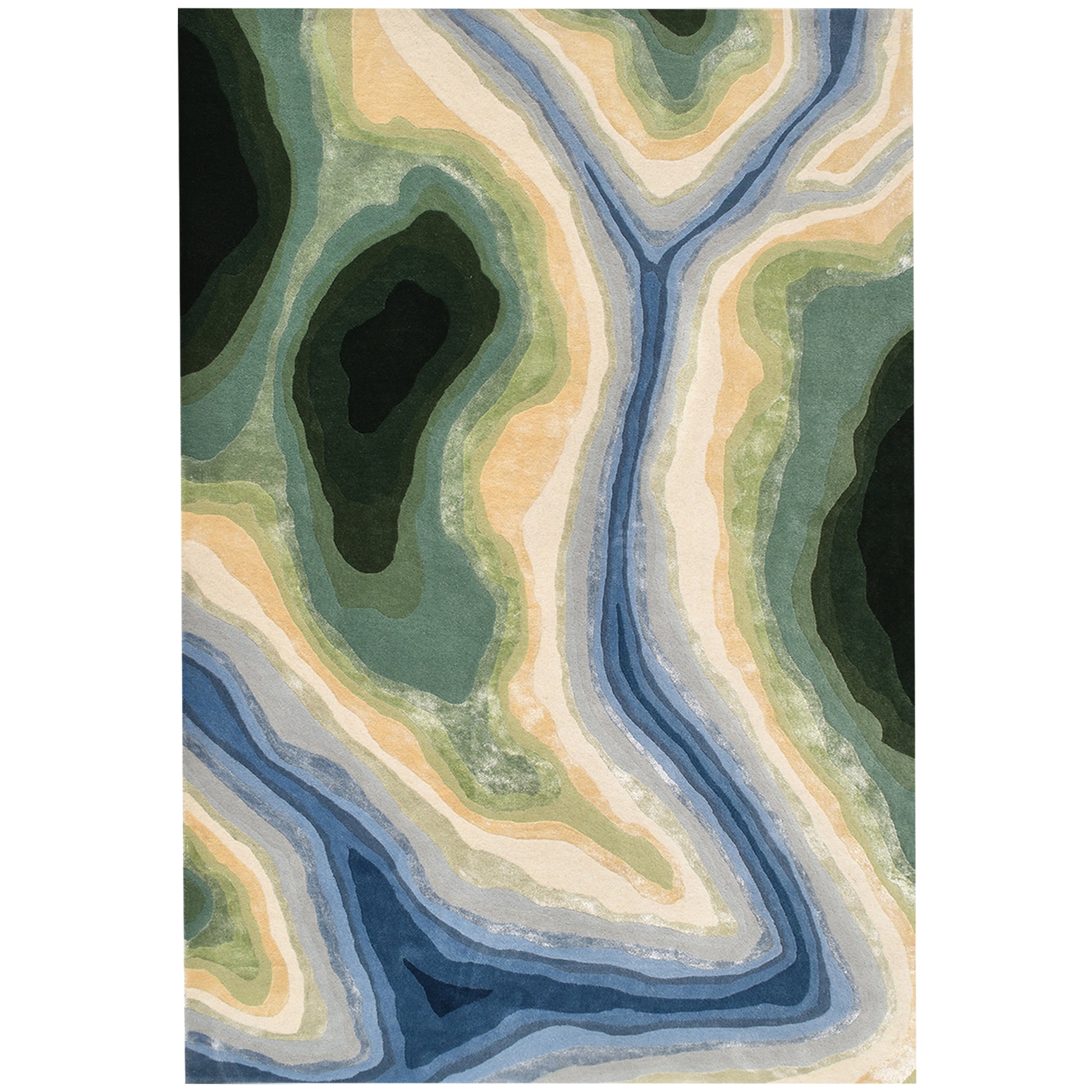 The Sindhu Rug – hand-tufted blue rectangular rug by Ohana
