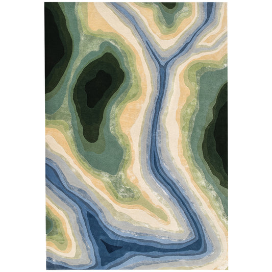 The Sindhu Rug – hand-tufted blue rectangular rug by Ohana
