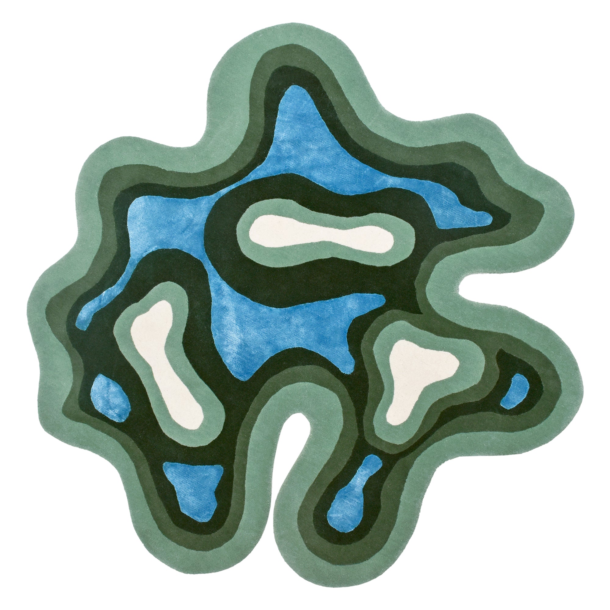 Algae Rug – hand-tufted green shaped rug by Ohana