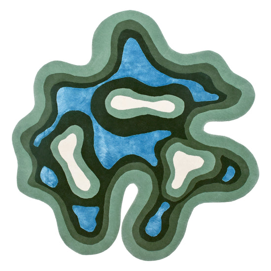 Algae Rug – hand-tufted green shaped rug by Ohana