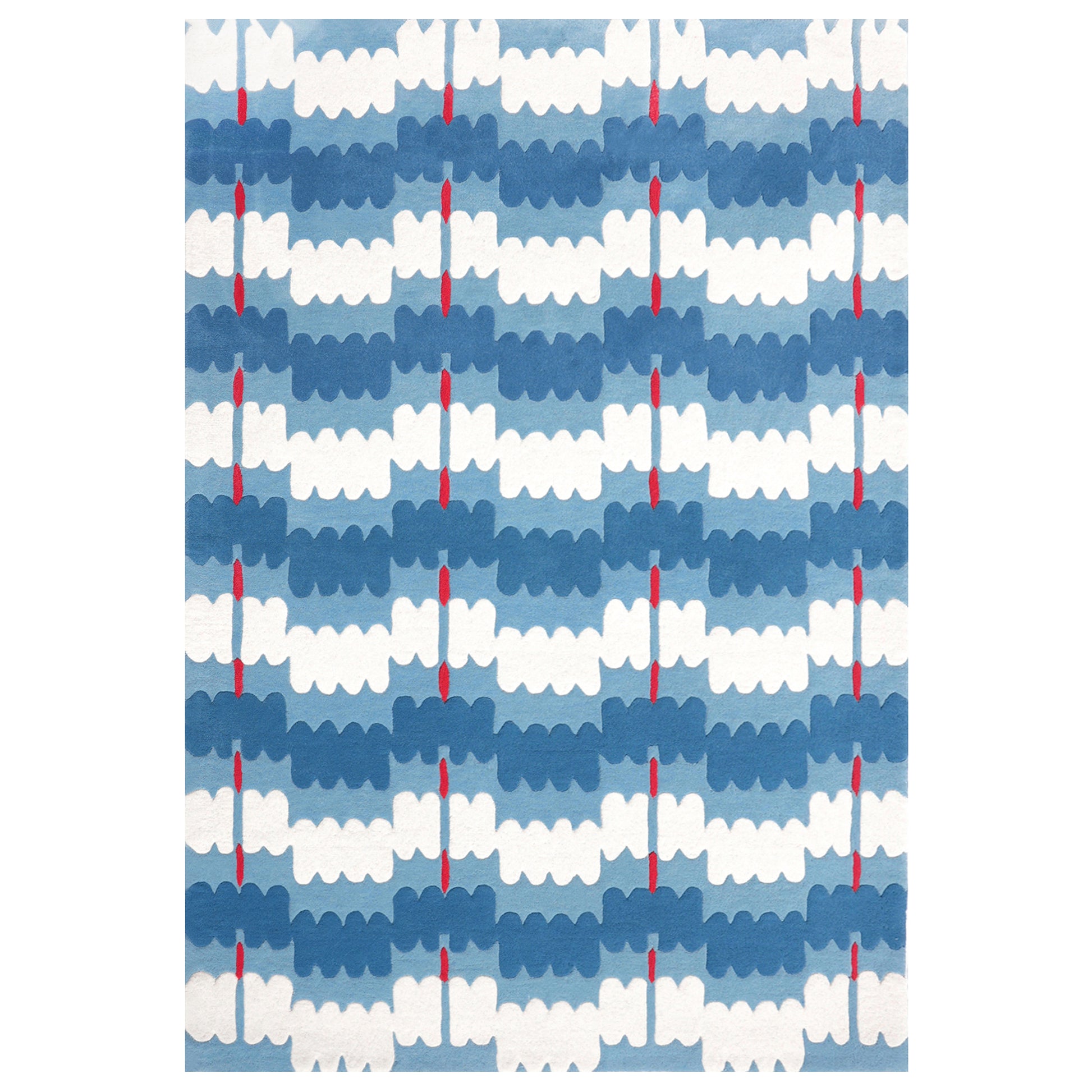 Loop Curves Blue Rug – hand-tufted blue rectangular rug by Ohana