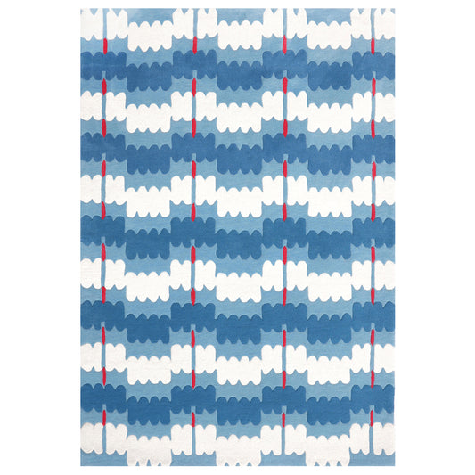 Loop Curves Blue Rug – hand-tufted blue rectangular rug by Ohana