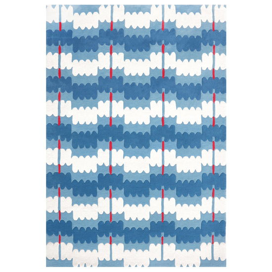 Loop Curves Blue Rug – hand-tufted blue rectangular rug by Ohana