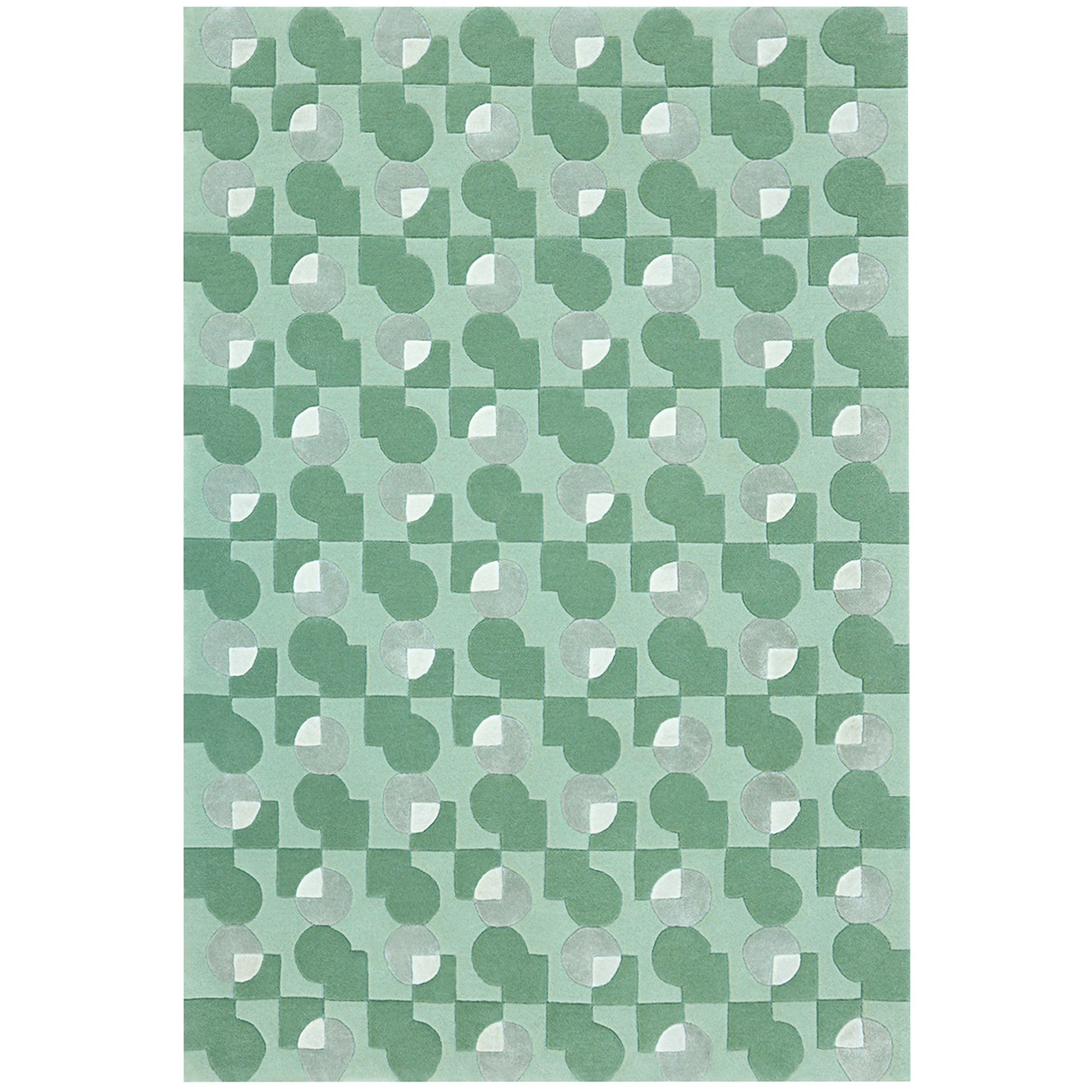 Ci & Sq Green Rug – hand-tufted green rectangular rug by Ohana