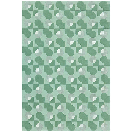 Ci & Sq Green Rug – hand-tufted green rectangular rug by Ohana