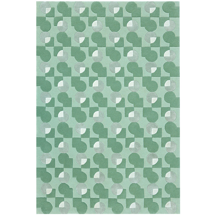 Ci & Sq Green Rug – hand-tufted green rectangular rug by Ohana