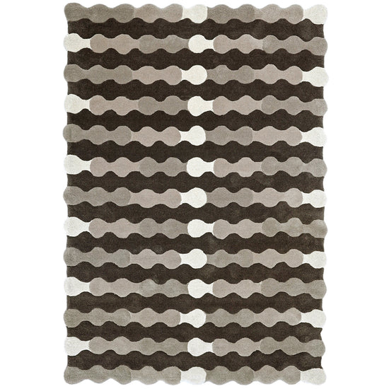 Merging Circles Brown Rug – hand-tufted brown rectangular rug by Ohana