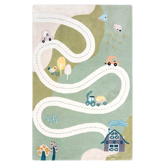 Green Journey Rug – hand-tufted green rectangular rug by Ohana